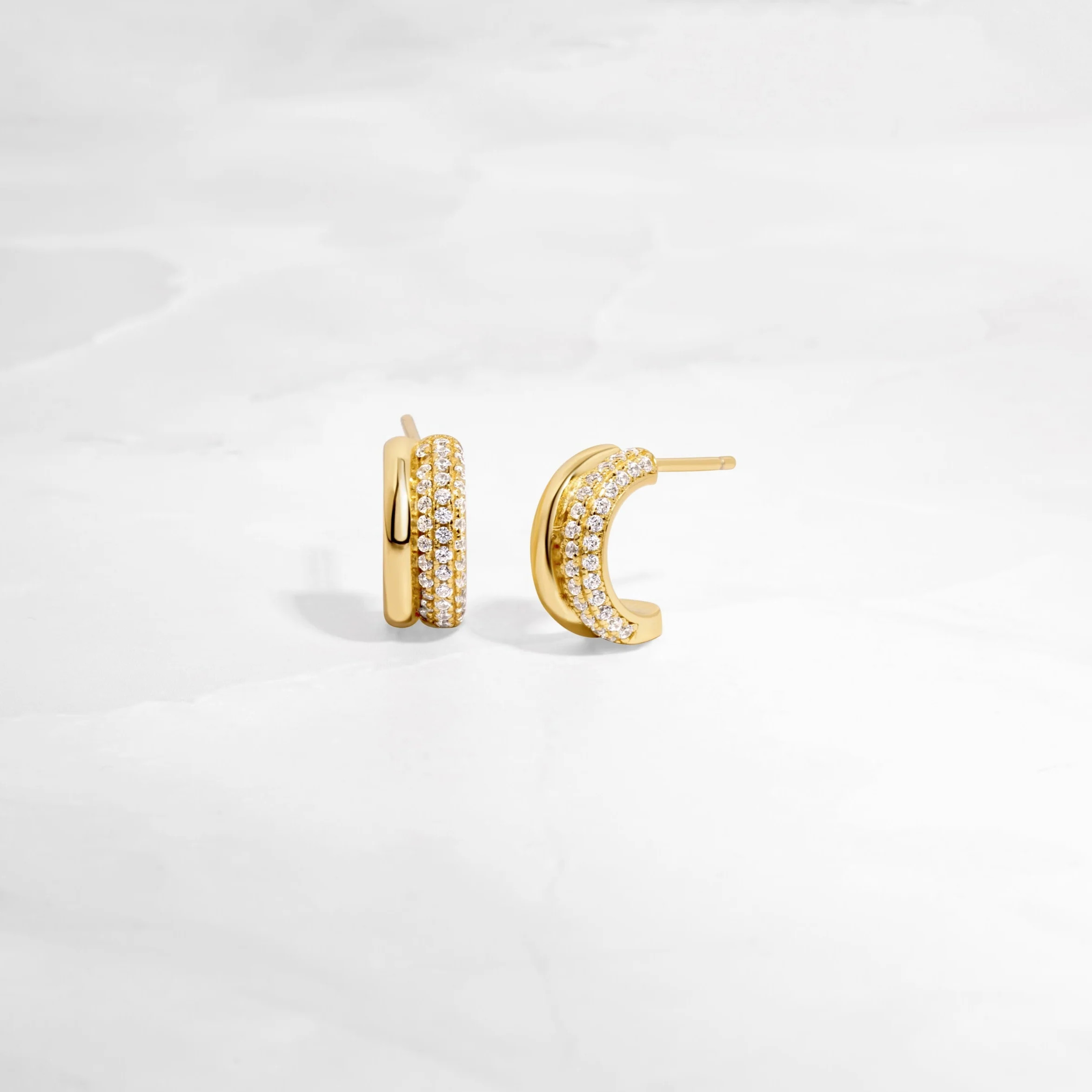 Pavé Double Hoop Earrings | Sami Jewels