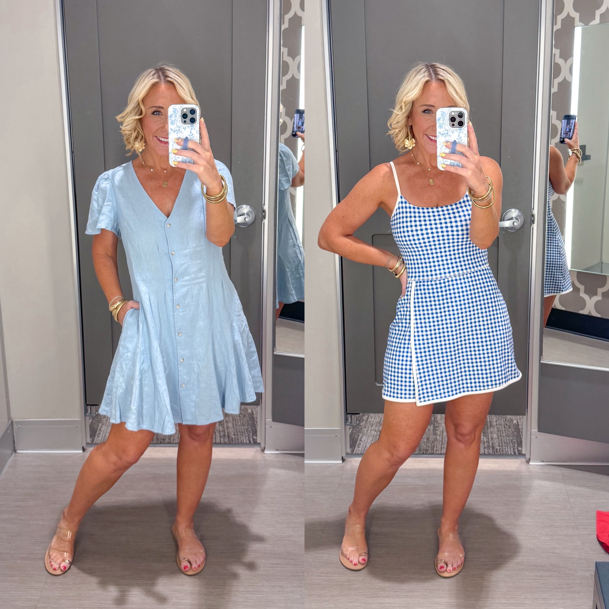 Target - 8 new summer dresses - wearing a small in all
1. Short sleeve button front mini - size small. Linen blend. 
2. Gingham active wear dress - size small  

#LTKSeasonal #LTKOver40 #LTKFindsUnder50