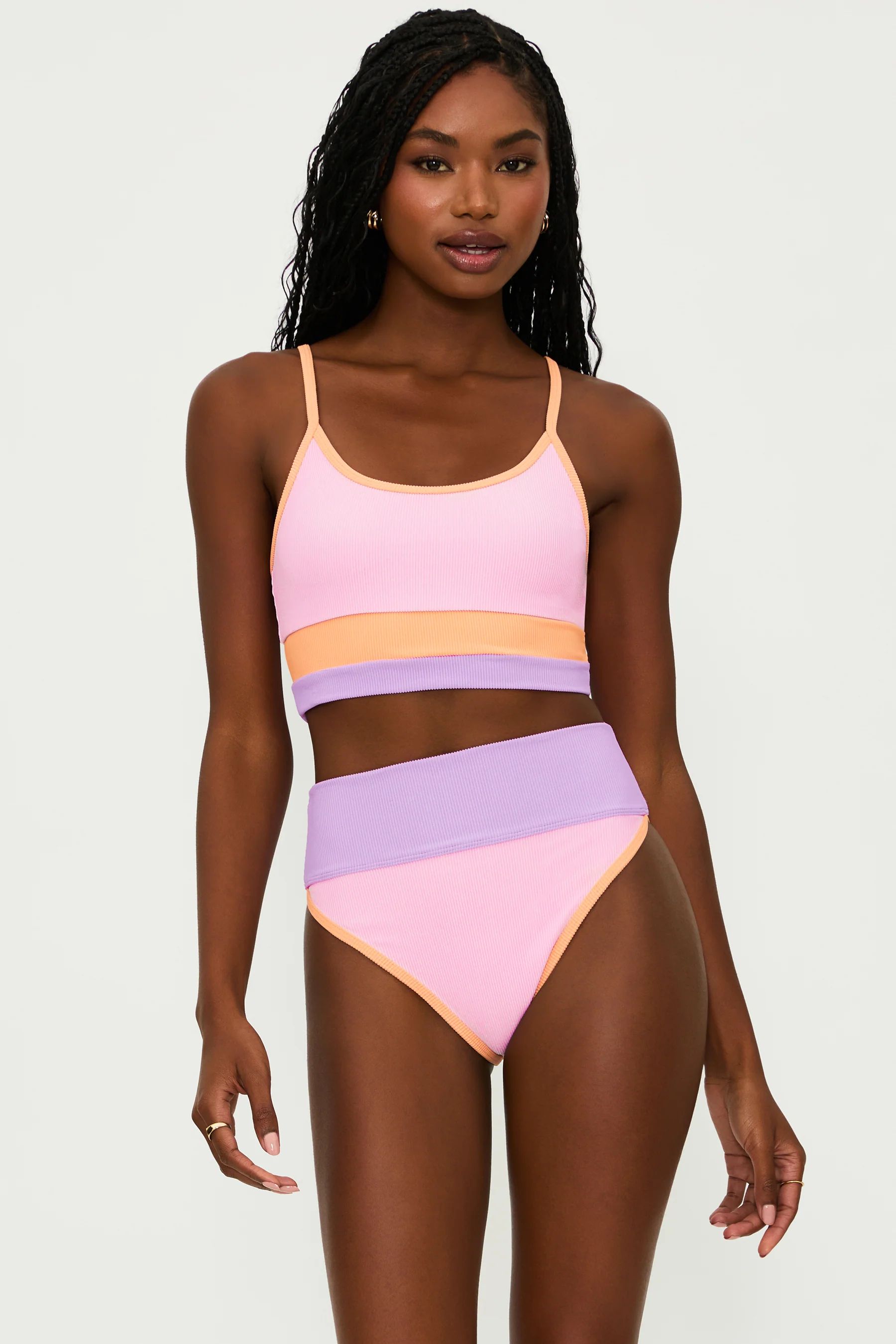 Eva Top Pastel Poppy Colorblock | Bralette Bkini Tops | Beach Riot | Beach Riot