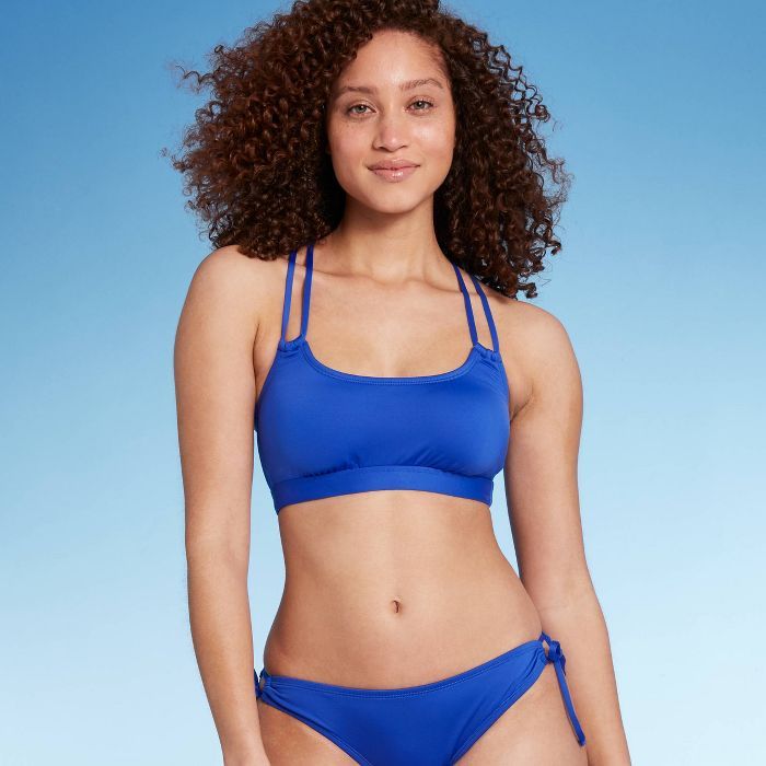 Women's Double Strap Bikini Top - Kona Sol™ Bright Blue | Target