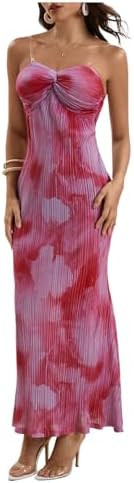 SOLY HUX Women's Summer Floral Tube Dress Twist Front Strapless Vacation Beach Dresses Maxi Dress | Amazon (US)