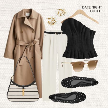 Date night outfit idea 🥂

‼️ There’s currently 20 % off at H&M for &OtherStories and Arket as well for some European countries like NL and DE. Use code ‘elle’ at checkout. 

‼️Don’t forget to tap 🖤 to add this post to your favorites folder below and come back later to shop

Make sure to check out the size reviews/guides to pick the right size

Striped handbag, demellier, dark beige trench coat, wide leg trousers, tube top, embellished ballerinas, ray-ban sunglasses, gold plated pearl earrings, date night outfit

#LTKshoecrush #LTKparties #LTKstyletip