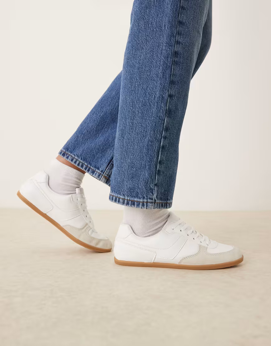 ASOS DESIGN Diligent slim lace up sneakers in white | ASOS (Global)