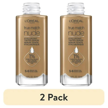 (2 pack) L Oreal Paris True Match Hyaluronic Tinted Serum Foundation Makeup Medium Tan 5-6 1 fl oz | Walmart (US)