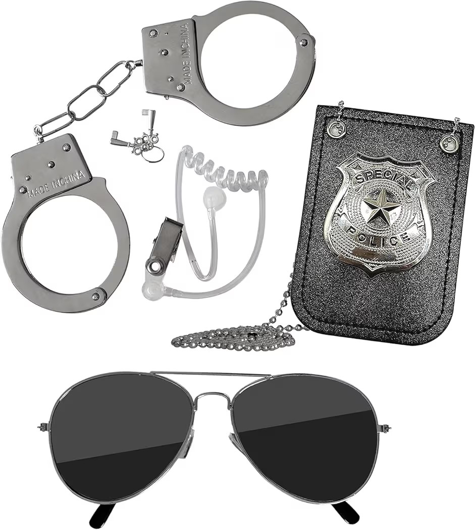 Skeleteen Police Detective Accessories Set - Kids Pretend Play Special Agent Officer Spy Costumes... | Amazon (US)