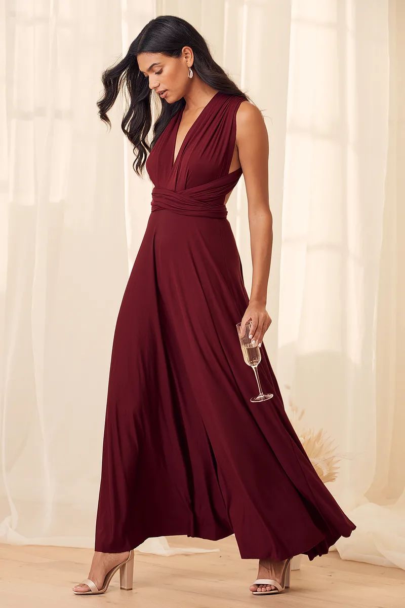 Tricks of the Trade Burgundy Maxi Dress | Lulus (US)