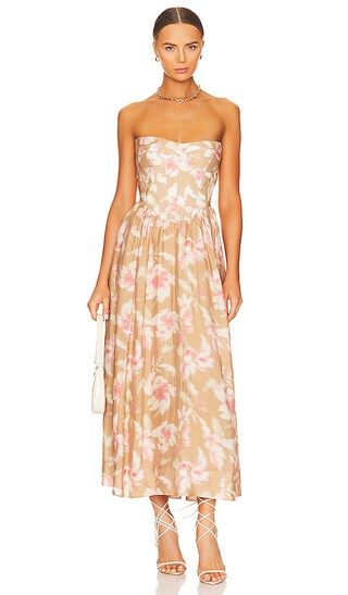 Lola Corset Midi Dress in Pink Haze | Revolve Clothing (Global)