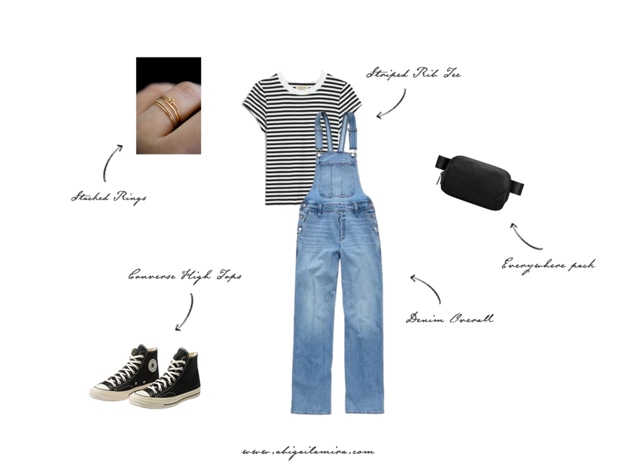 I love the simplicity of this outfit. Denim overalls with a striped tee are such a classic combination and feel a little French. The everywhere pack and converses make this an ideal outfit for chasing toddlers around the park, shopping at the farmers market, or grabbing lunch with friends.

#LTKMidsize #LTKSeasonal #LTKStyleTip