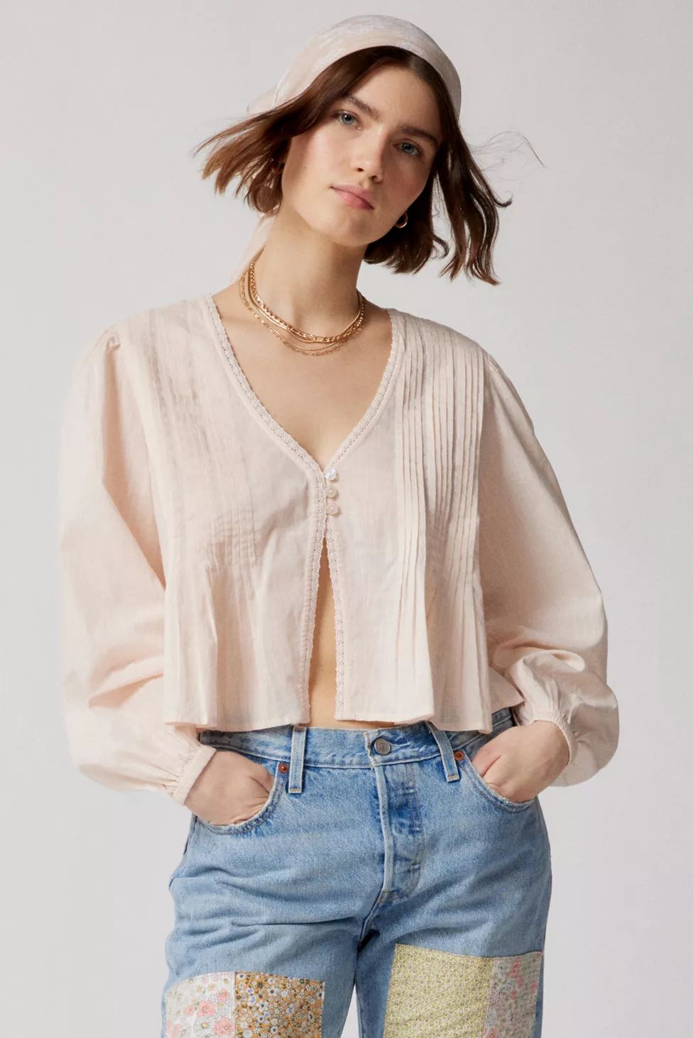 UO Janie Puff Sleeve Blouse | Urban Outfitters (US and RoW)