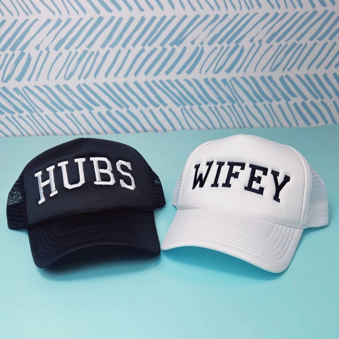 Newly Wed Hats, Wifey, Hubby, Bride Babe, Engagement Gift, Custom Baseball Caps, Bachelorette Hat... | Etsy (US)