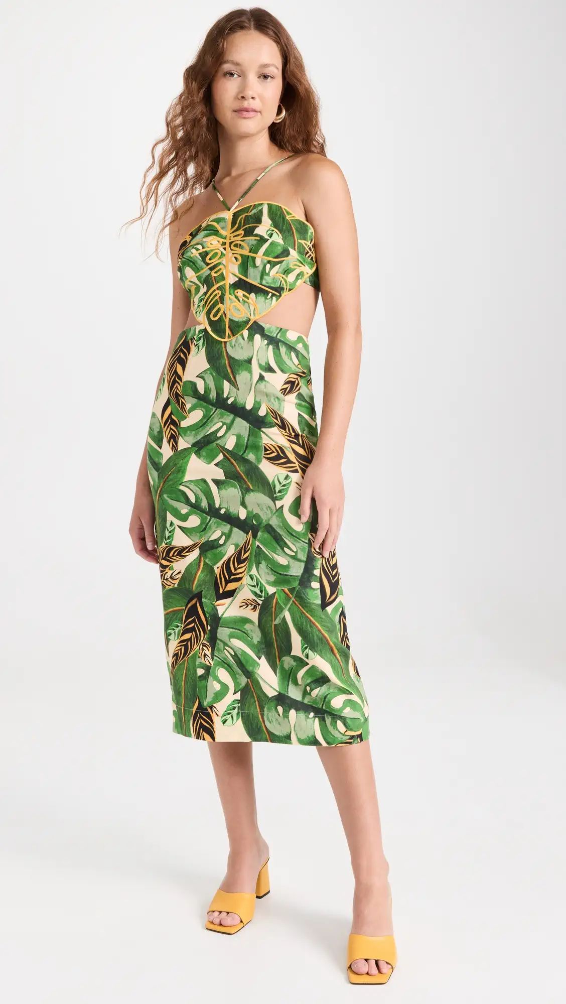 FARM Rio Tropical Leaves Midi Dress | Shopbop | Shopbop