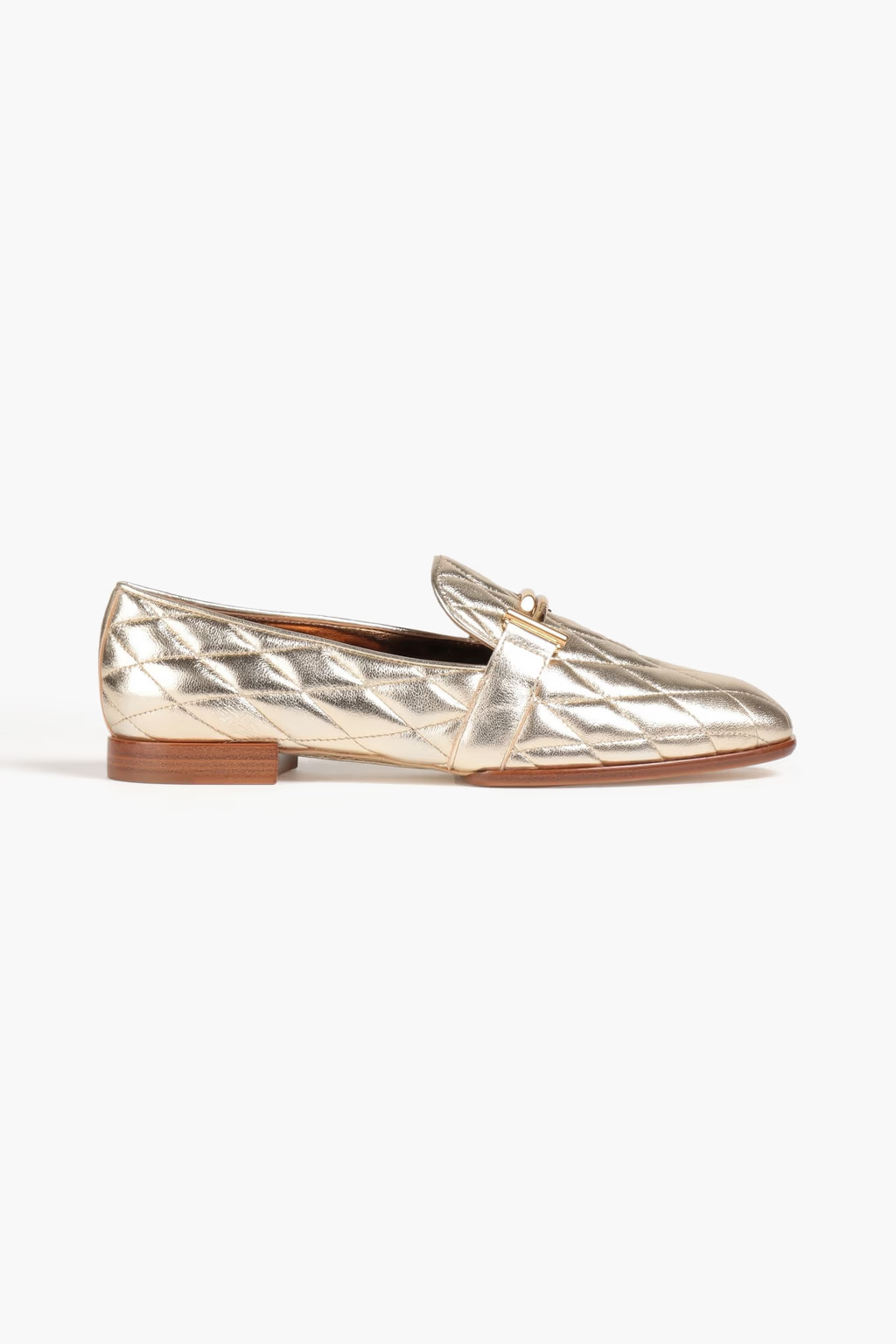 Embellished metallic quilted leather loafers | The Outnet (US and CA)
