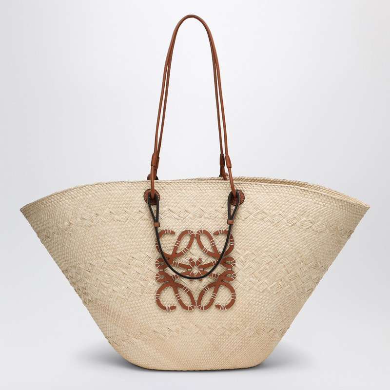 Large Anagram Basket tote in Iraca Palm | The Double F