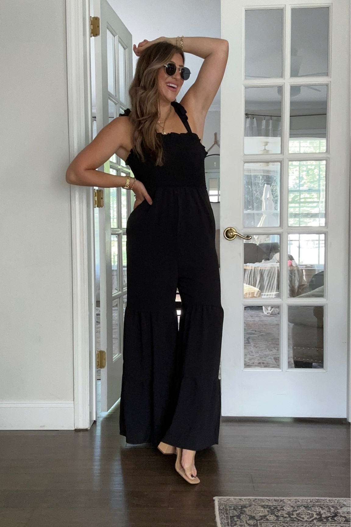 Black jumpsuit for spring and summer // Fits TTS! Use code LAUREN10 for 10% off sitewide! 

#LTKSeasonal #LTKstyletip #LTKunder50