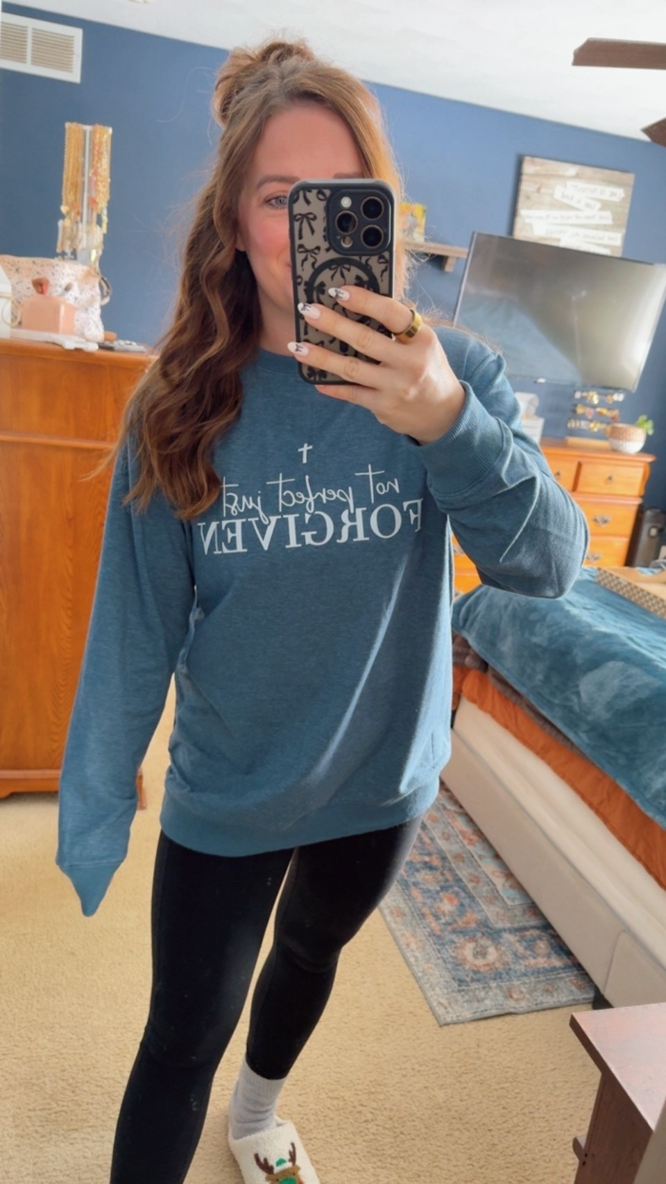 Love a sweatshirt with a hood message! “Not perfect just forgiven” wearing a large 

#LTKActive #LTKGiftGuide #LTKHoliday