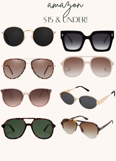 Amazon sunnies $15 & under #amazonfashion #amazonfinds #sunglasses

#LTKfindsunder50 #LTKstyletip #LTKsalealert