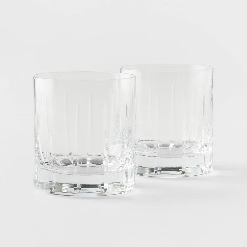 2pk Geneva Crystal Double Old Fashion Etched 10.7oz Glasses - Threshold Signature™ | Target