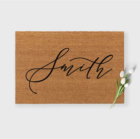 Spring doormat Easter doormat Last Name Doormat Monogrammed | Etsy | Etsy (US)