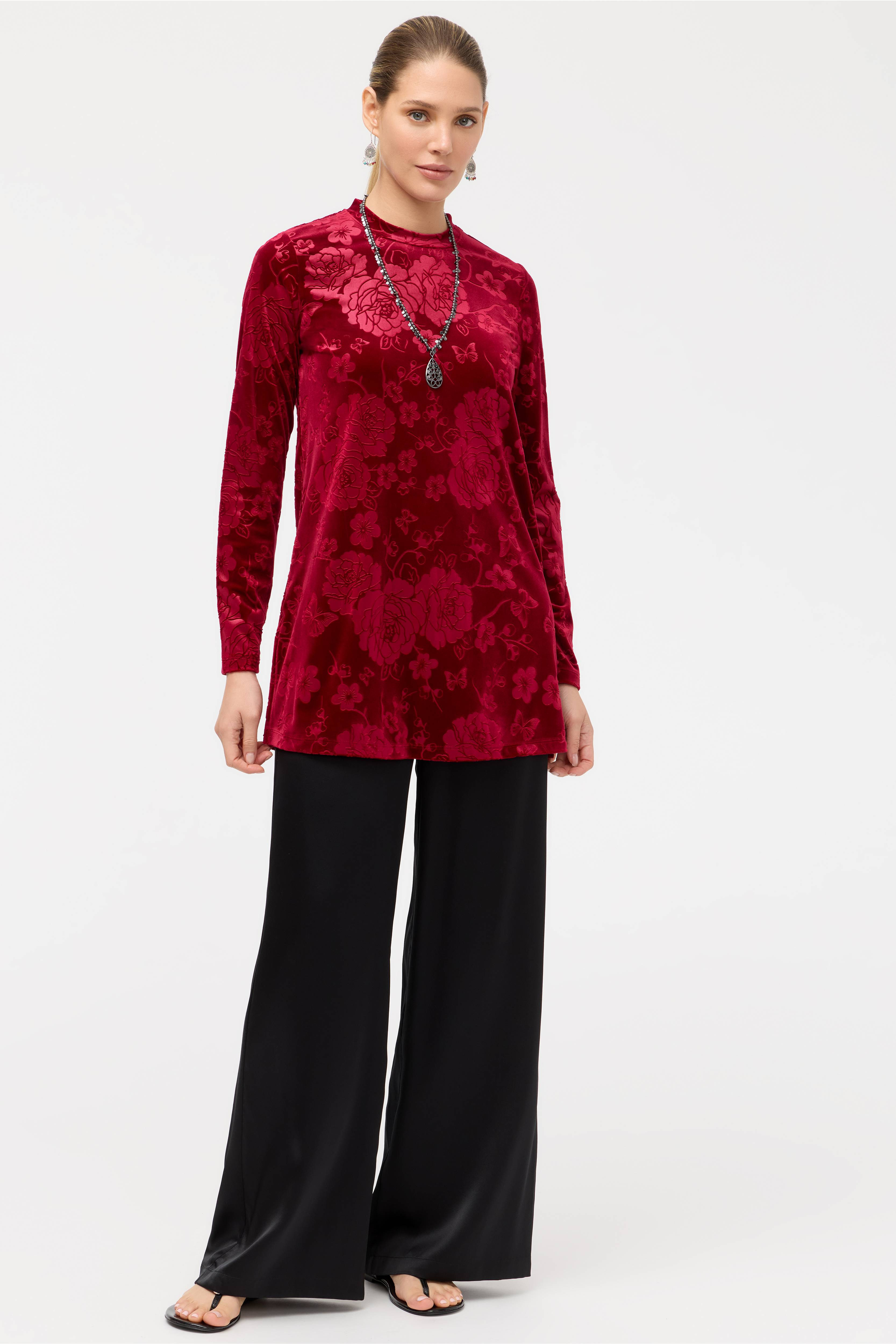 EMBOSSED STRETCH VELVET TUNIC
                                
                                  ... | Johnny Was