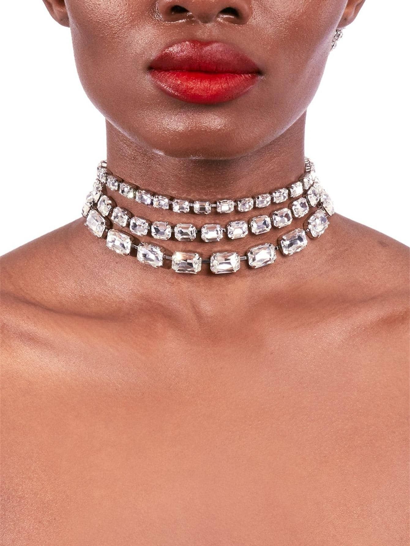 Rhinestone Decor Layered Necklace | SHEIN