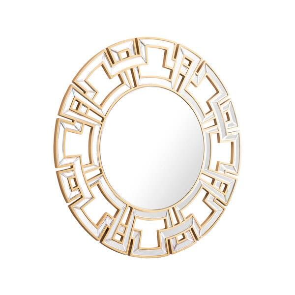 Abbyson Pierre Round Goldtone Wall Mirror - Overstock - 7315968 | Bed Bath & Beyond