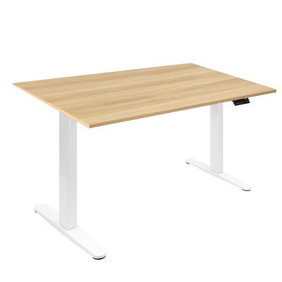 Mount-It! Dual Motor Electric Standing Desk with 55" Tabletop, Maple & White | Target