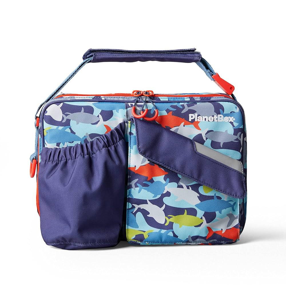 PlanetBox Insulated Lunch Bag Camo Shark Edition Carry Bag with Pockets for Water Bottle and Snac... | Amazon (US)