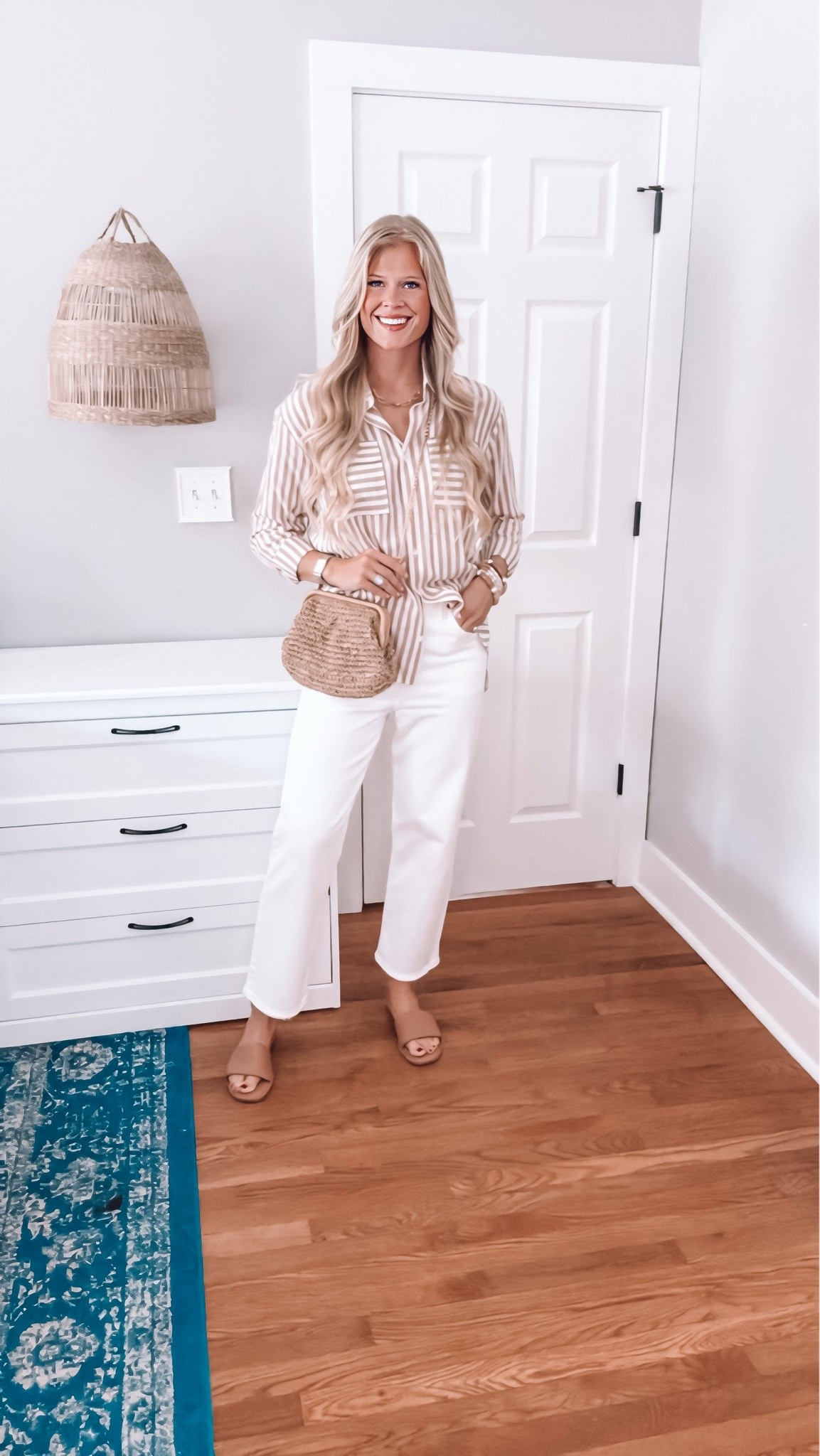 A super easy look that is mom approved - this striped top is one of my most worn pieces and the white jeans have the perfect amount of stretch! 

Wearing size medium in the top and size 28 in the jeans!

#momstyle #summeroutfits #casualoutfits

#LTKootd #LTKgrwm #LTKTall
