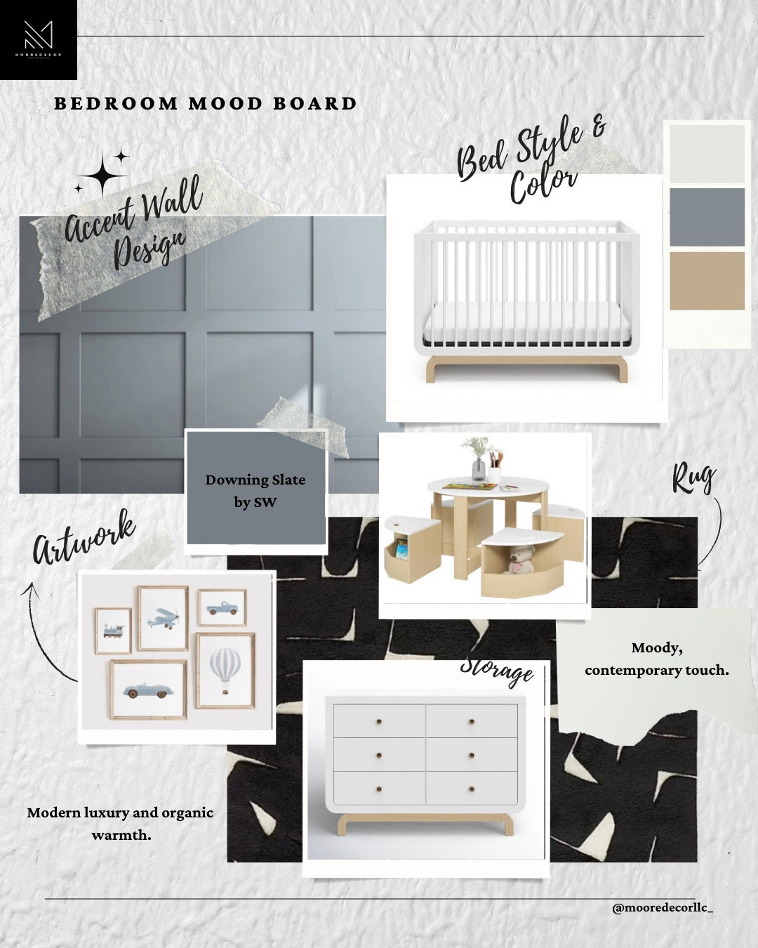 Modern, moody, and toddler-approved!
This shared bedroom design blends soft neutrals with rich tones for a calming yet elevated vibe. From the slate accent wall to the playful artwork and smart storage, every detail was curated for style and function.

Shop the look and recreate this cozy setup with all the linked pieces on my LTK!

Paint color for Accent Wall: Downing Slate by Sherwin Williams 

#SharedToddlerRoom #ModernNursery #NeutralKidsRoom #InteriorInspo #MooreDecorLLC #LTKhome #nurserydesign #designforkids


#LTKHome #LTKKids #LTKStyleTip