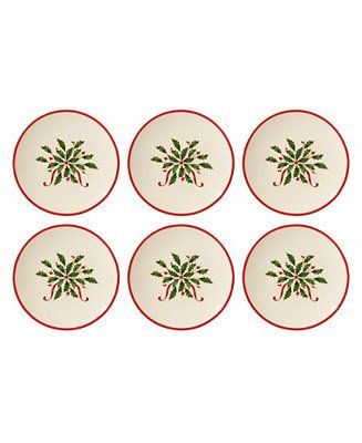 Lenox Holiday Party Plate, Set of 6 & Reviews - Fine China - Macy's | Macys (US)