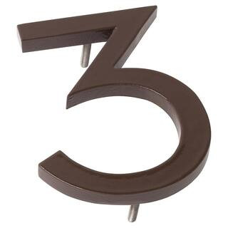 6" Antique Copper Aluminum floating or flat Modern House Numbers 0-9-3 | The Home Depot