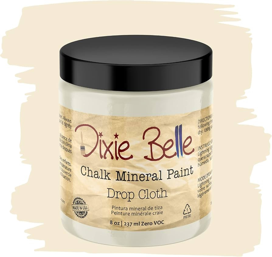 Dixie Belle Paint Company Chalk Finish Furniture Paint | Drop Cloth (8 Fl Oz) | Matte Linen White... | Amazon (US)