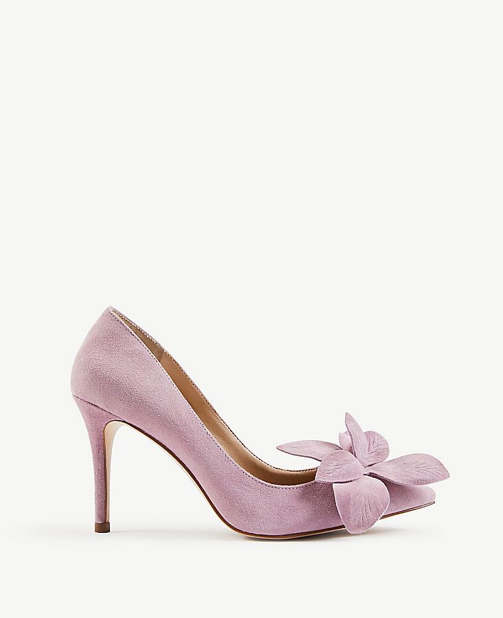 Effie Suede Flower Pumps | Ann Taylor (US)