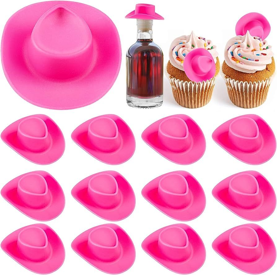 FFNIU 20Pcs Pink Mini Cowboy Hat, Plastic Mini Western Cowgirl Hat, Cute Doll Hat Party Hats for ... | Amazon (US)