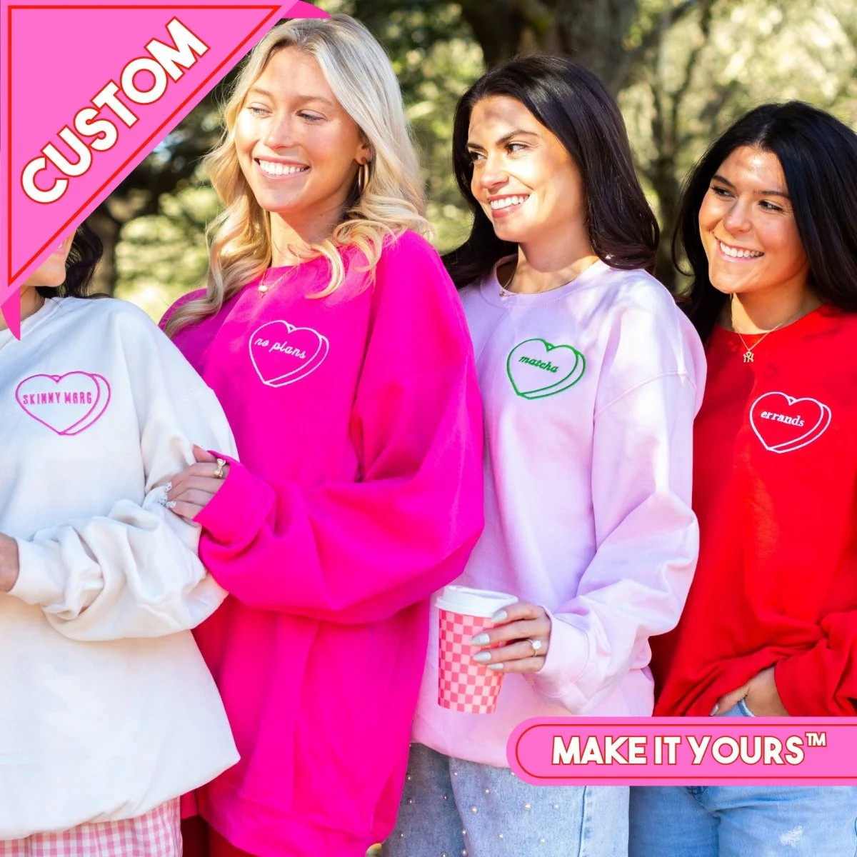 Make It Yours™ 'Candy Heart' Embroidered Sweatshirt | United Monograms