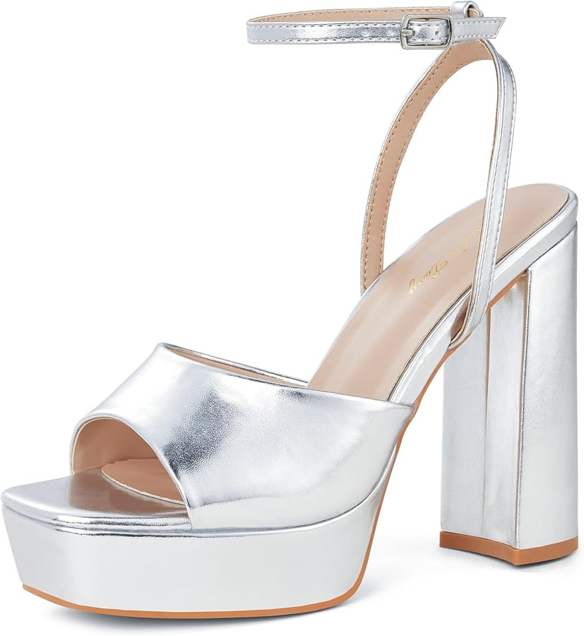 Elisabet Tang Chunky Heeled Platform Sandals for Women,4.7 Inch Block Heels with Open Toe Ankle S... | Amazon (US)