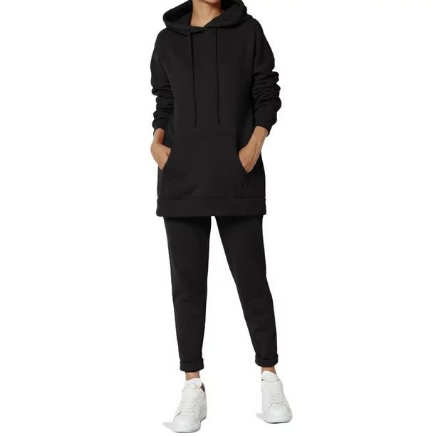 TheMogan Women's S~3X Lounge Fleece Hoodie Sweatshirt & Jogger Pants SET - Walmart.com | Walmart (US)