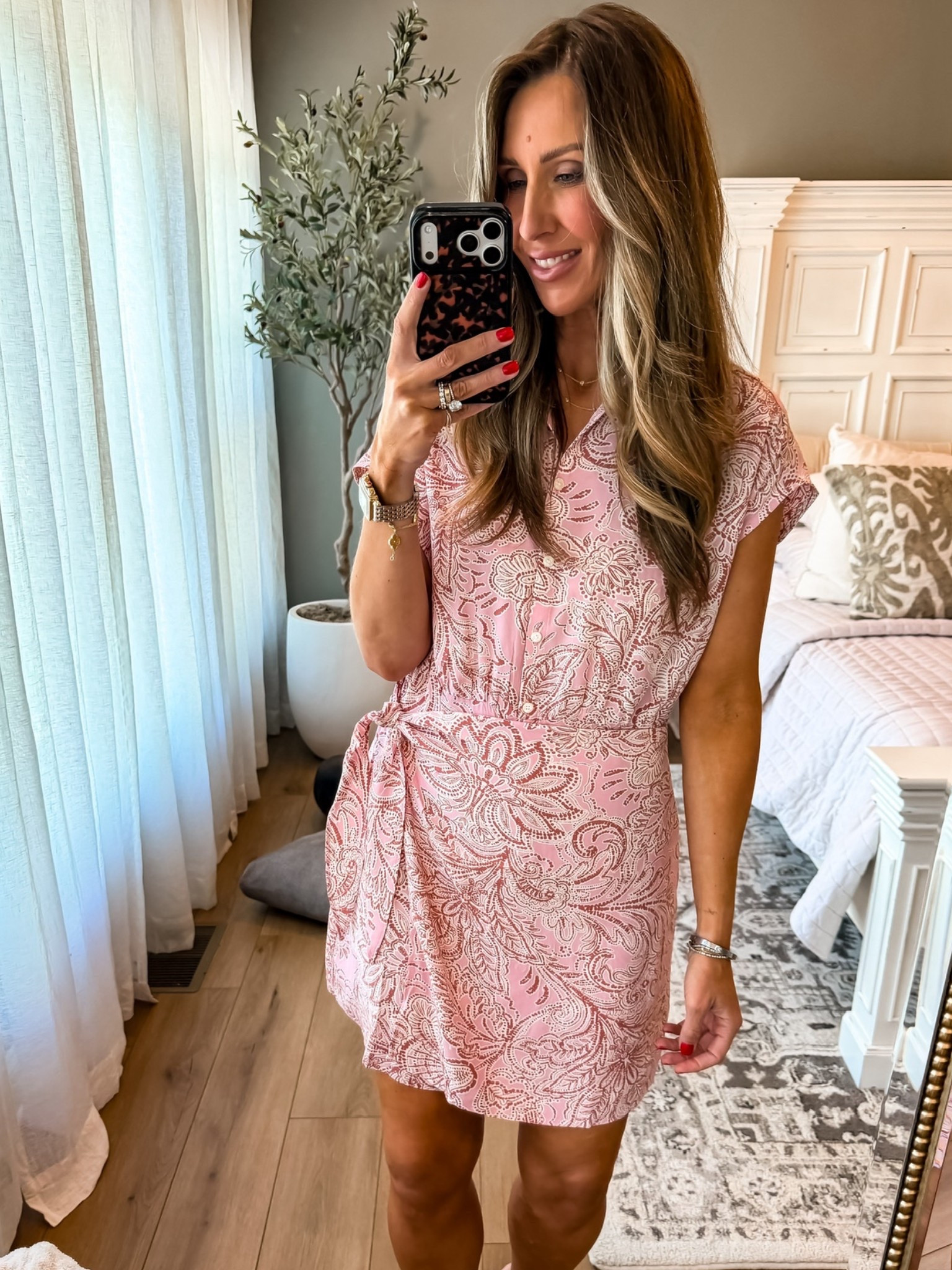 This dress is so flattering. The soft pink print feels feminine but still easy to wear, and that wrap detail gives it the prettiest shape. It’s one of those throw on and go pieces that still looks completely put together

spring dress, pink outfit, everyday style, feminine look, easy outfit, casual chic, themominstyle 

#LTKSeasonal #LTKTravel #LTKootd