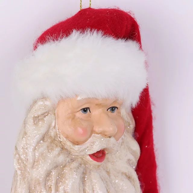 Glitter Santa Head Christmas Ornament, 6 in, Multi-Color, by Holiday Time - Walmart.com | Walmart (US)