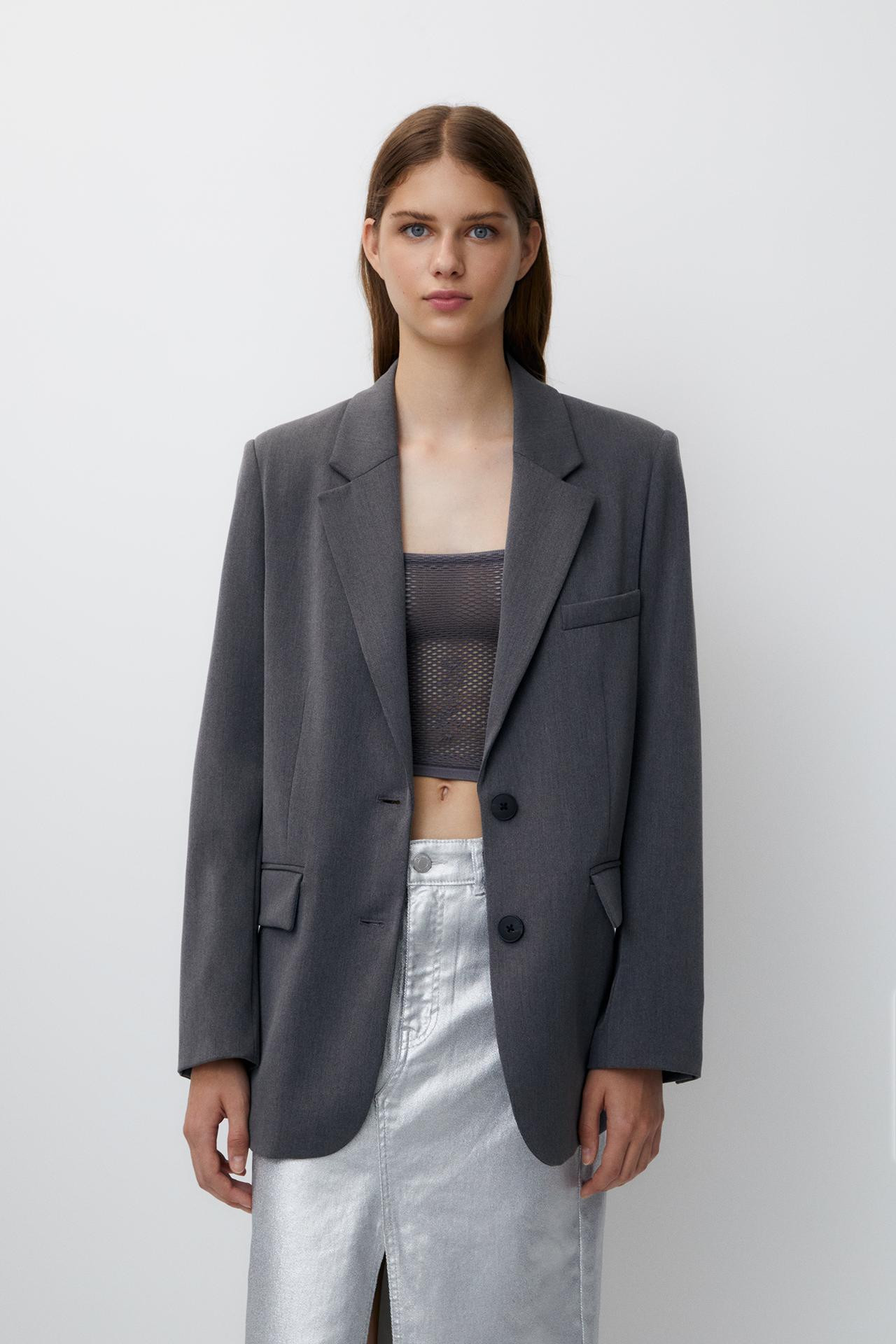 Blazer basique double boutonnage | PULL and BEAR FR