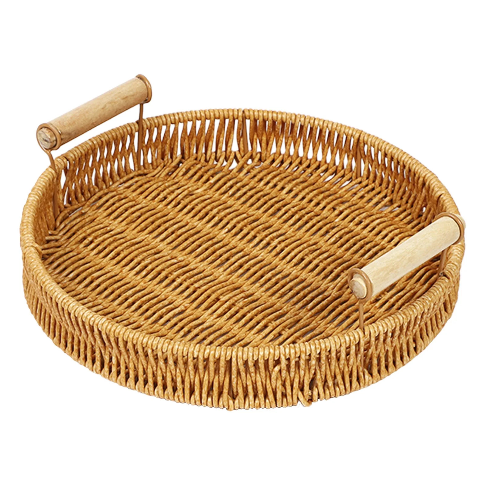 Wadada Handmade Round Rattan Serving Tray with Handles Woven Baskets, Basket for Fruit Bread Part... | Walmart (US)