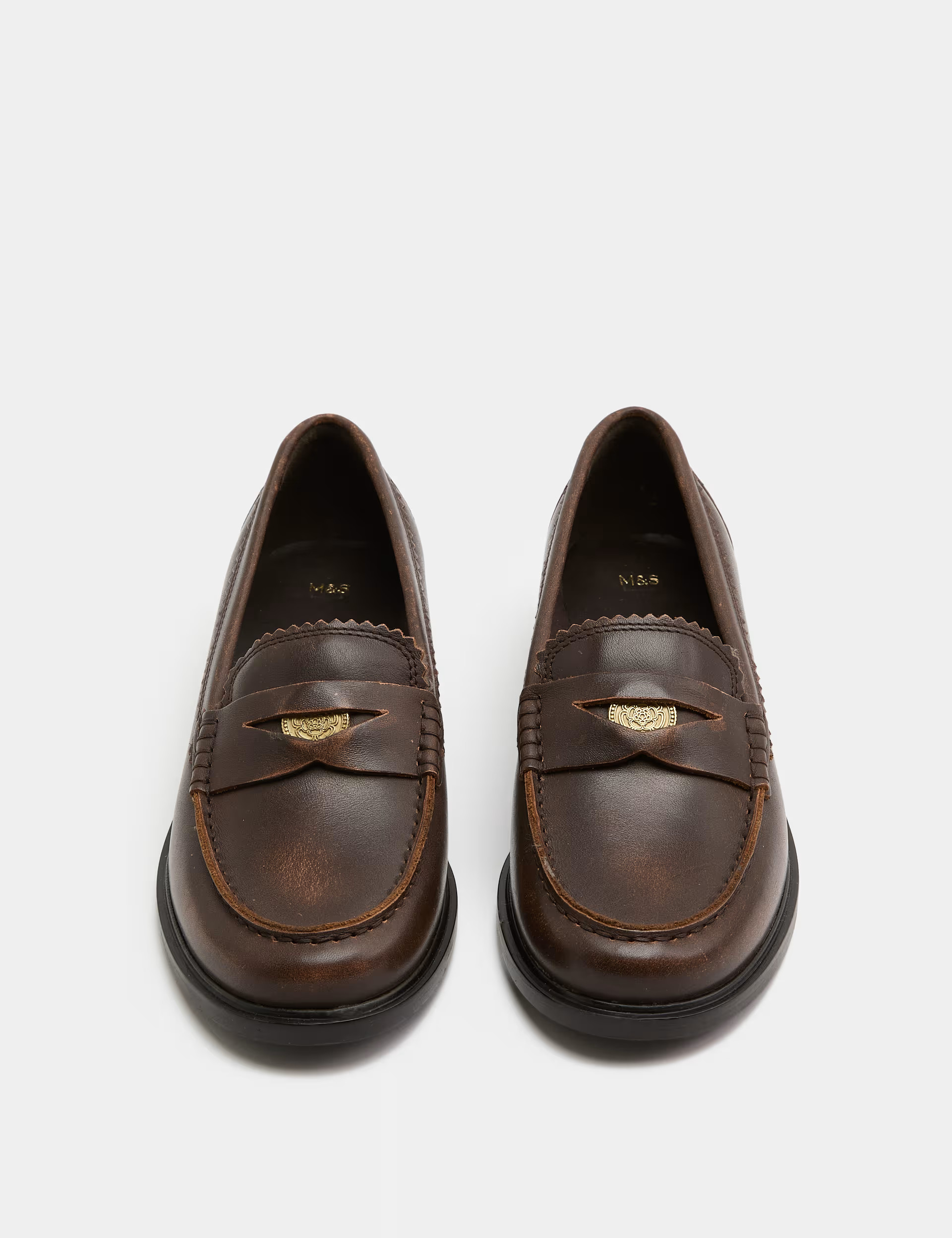 M&S Leather Penny Loafers Brown | Marks & Spencer (UK)