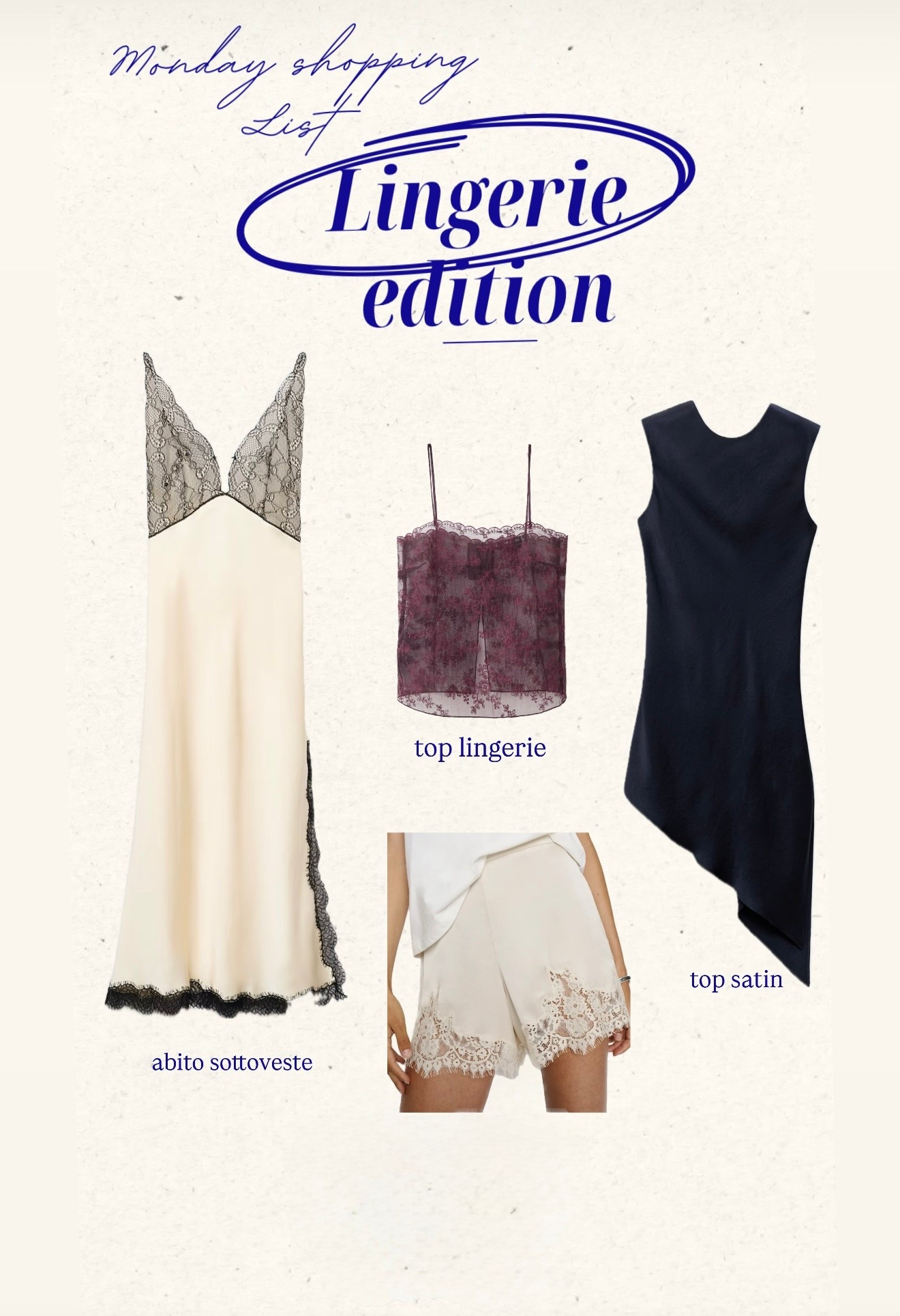 Monday shopping list:Lingerie edition 

#LTKitalia #LTKeurope #LTKFashionMonth