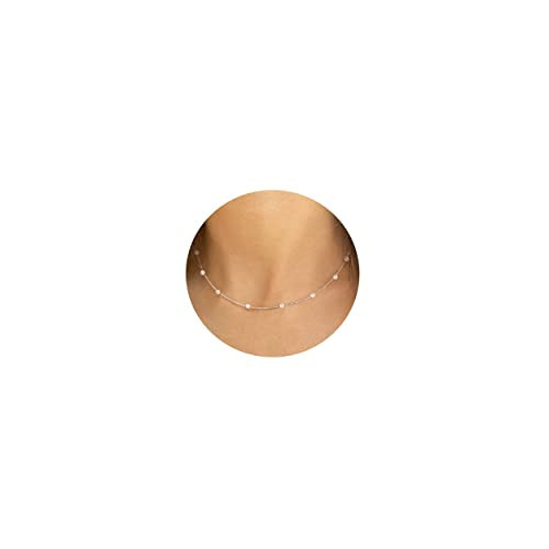 Silver Pearl Necklace for Women, 14K Silver Plated Pearl Choker Necklace Simple Tiny Pearl Chain Beaded Necklace Dainty Pearl Necklaces for Women Trendy Jewelry Gifts | Amazon (US)
