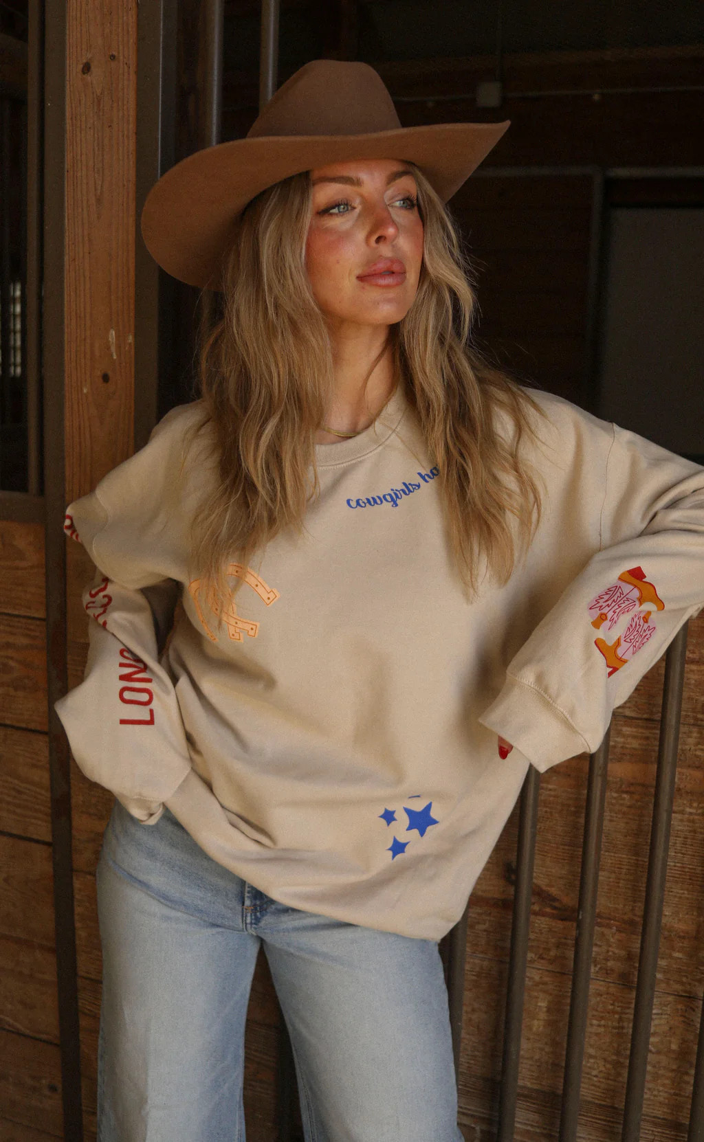charlie southern: cowgirls patchwork sweatshirt | RIFFRAFF