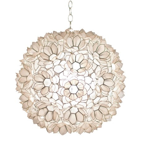 Capiz Shell Lotus Pendant | Burke Decor