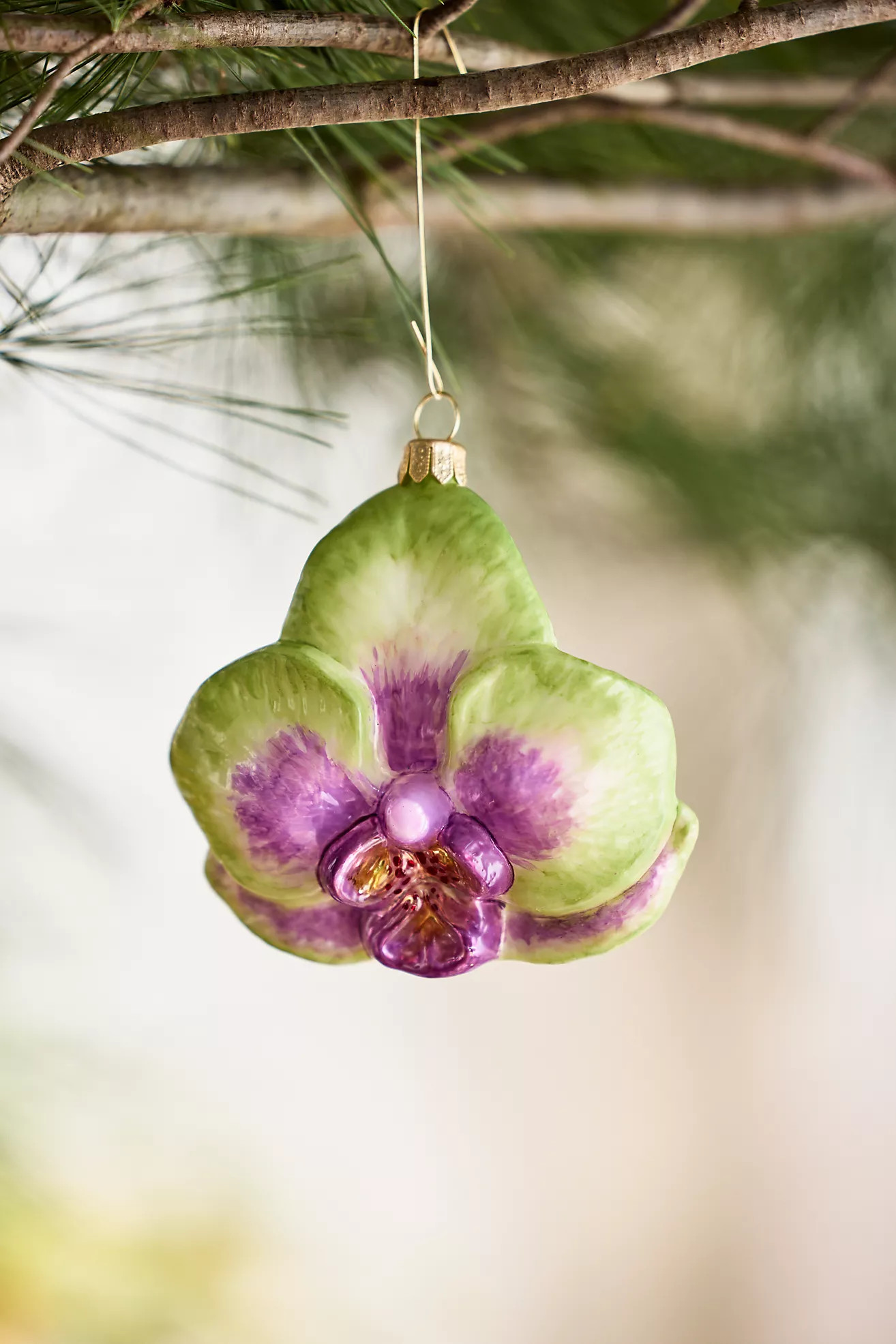 Orchid Glass Ornament | Anthropologie (US)