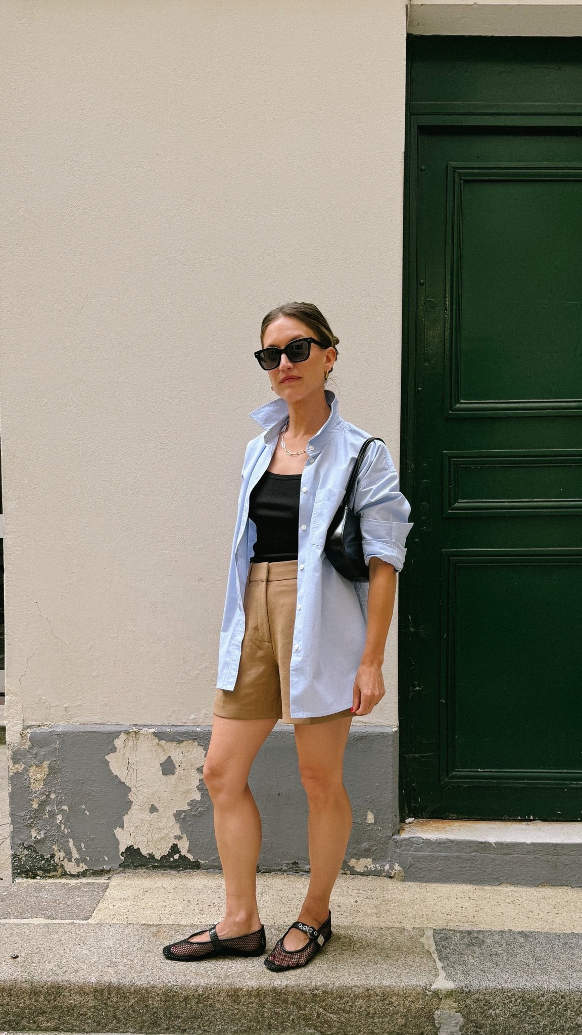 Paris OOTN

Buck Mason tank, S, I sized up. J.Crew button down, XS, TTS for an oversized fit. Aritzia shorts, 2, I took my larger size. Steve Madden flats, sold out, similar linked. Quince sunglasses. Staud bag.

#LTKOver40 #LTKPetite #LTKTravel