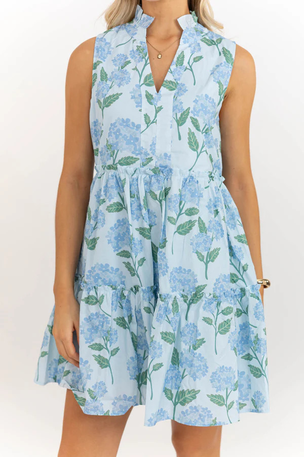 Time For Fun Light Blue Floral Dress | The Mint Julep Boutique