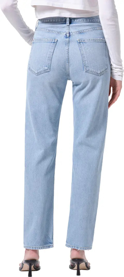 '90s Pinch Waist High Waist Straight Leg Jeans | Nordstrom